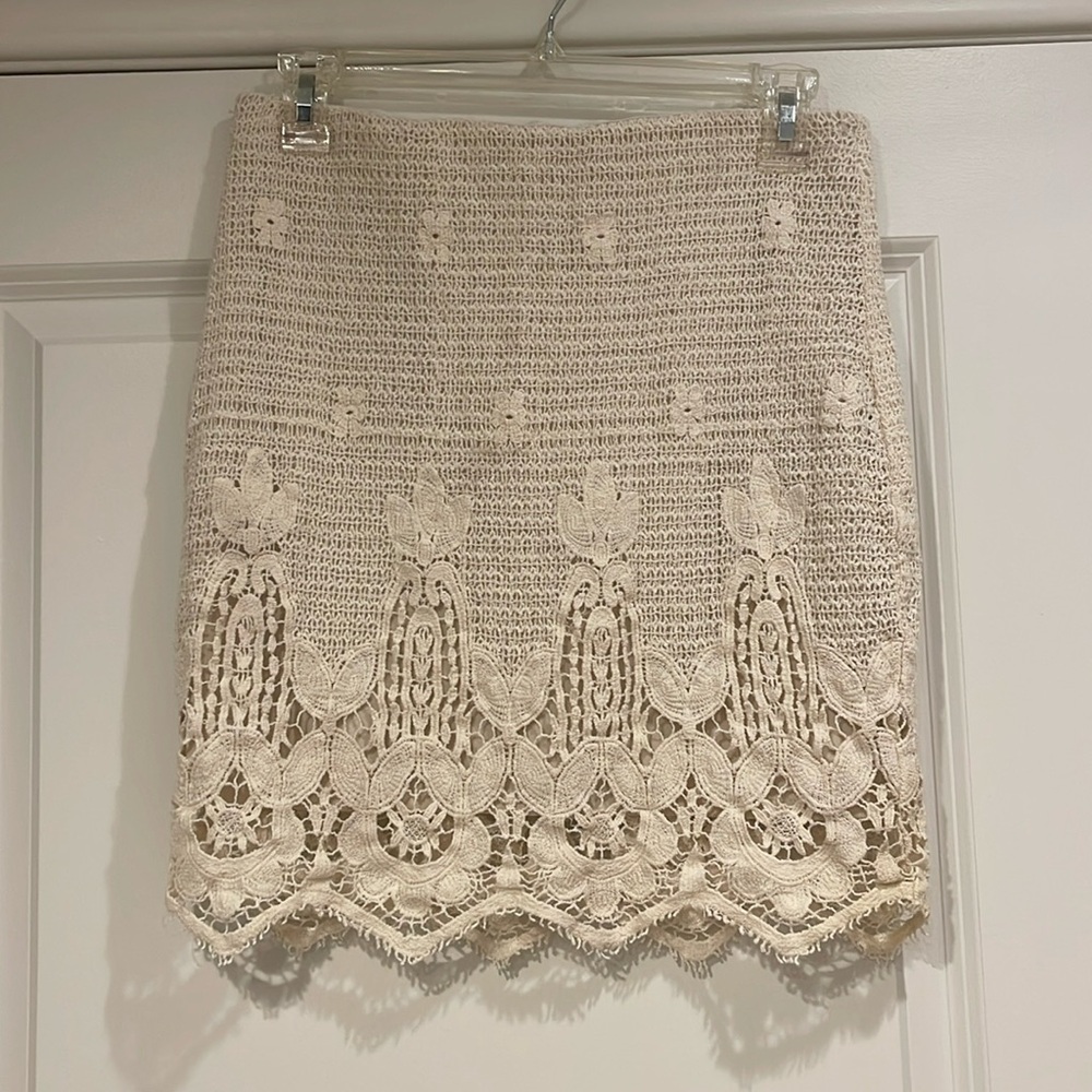 Cream Crochet Skirt